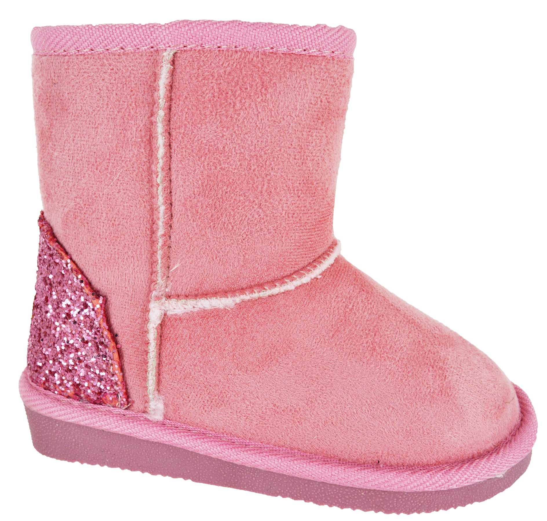 NEW KIDS GIRLS WARM FAUX FUR LINED SNUGG WINTER GLITTER INFANTS BOOTS